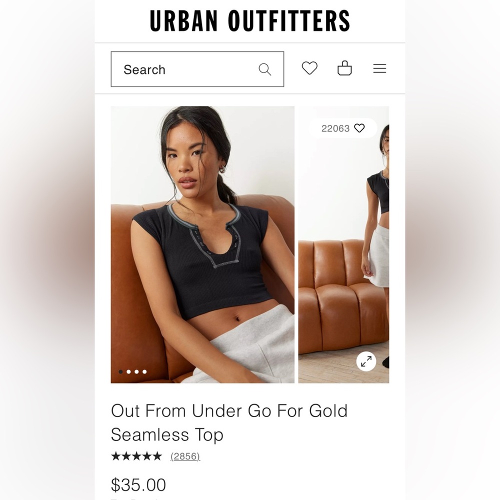 Urban Outfitters Out From Under Go For Gold Seamless Top